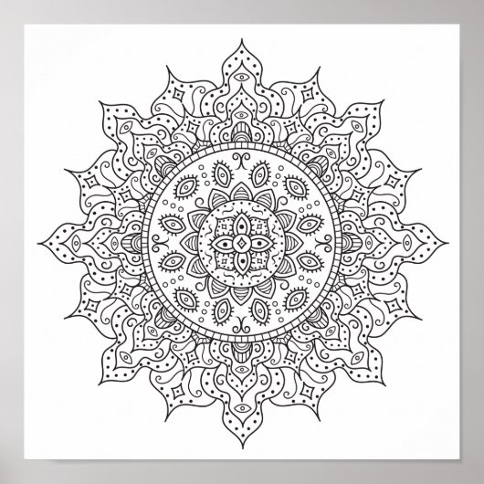 Farbseite Seidenstraße Mandala Poster (Vorne)