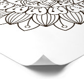 Farbseiten Blume Power Mandala Poster (Ecke)