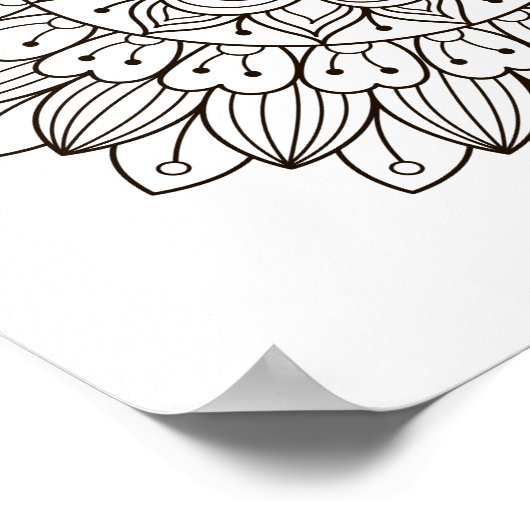 Farbseiten Blume Power Mandala Poster (Ecke)