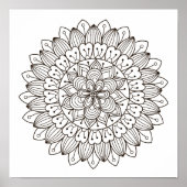 Farbseiten Blume Power Mandala Poster (Vorne)