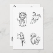 Farbseiten für Kinder Einladung (Vorne/Hinten)