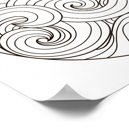 Farbseiten-Schiff in Flaschen Poster (Ecke)