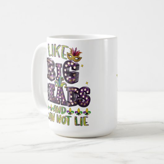 FARBSEL FUNNY MARDI GRAS SPRICHWORT KAFFEETASSE (Vorderseite Links)