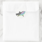 FarbShark Swirl Runder Aufkleber (Tasche)
