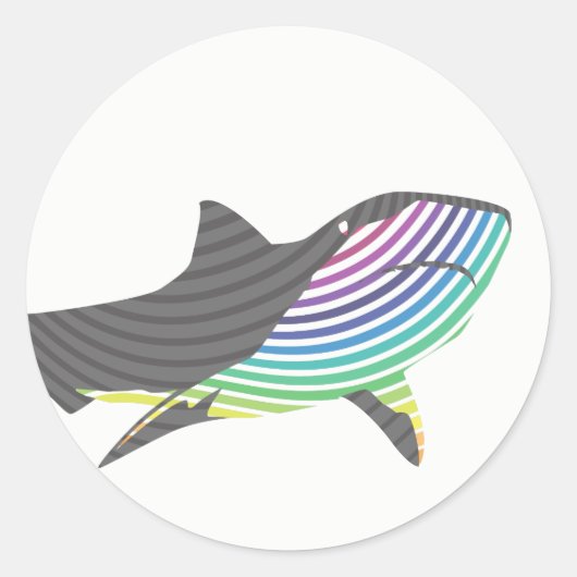 FarbShark Swirl Runder Aufkleber (Vorderseite)
