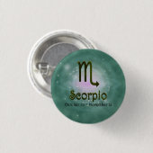 Farbskorpium Zodiac Astrologisches Zeichen Button (Vorne & Hinten)