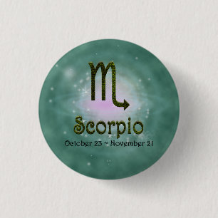 Farbskorpium Zodiac Astrologisches Zeichen Button