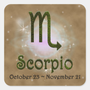 Farbskorpium Zodiac Astrologisches Zeichen Quadratischer Aufkleber