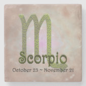Farbskorpium Zodiac Astrologisches Zeichen Steinuntersetzer (Vorderseite)