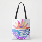 Farbsonnenübersatz über Wasser mit Monogramm Tasche (Vorderseite)