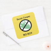 Farbsoy Allergische Personalisierte Kinder Quadratischer Aufkleber (Umschlag)