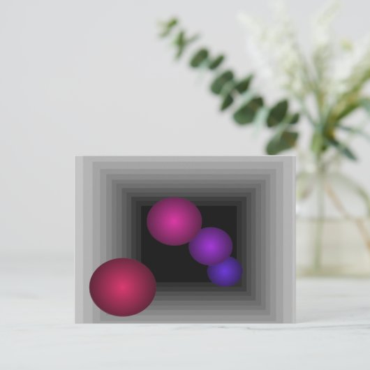 Farbspass 3 D optische Illusion Unendlichkeit Postkarte (Stehend Vorderseite)