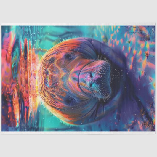 Farbspektrum des Manatee Decoupage Seidenpapier (Vorderseite)