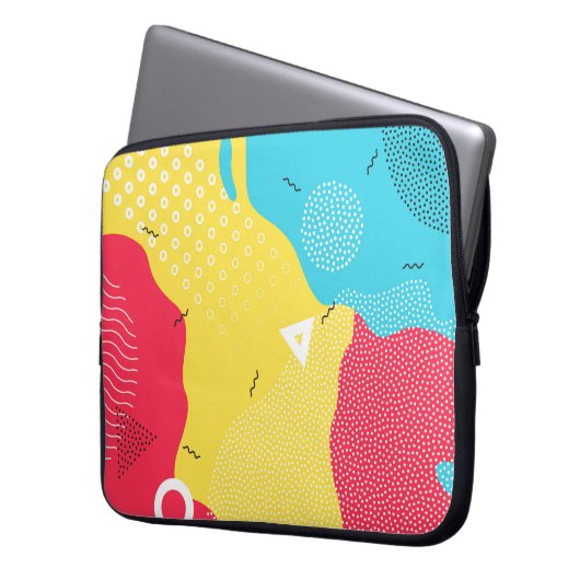 Farbspritze abstrakter Cartoon Hintergrund oder Ki Laptopschutzhülle (Vorderseite Links)