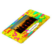 Farbspritze auf gelbem Hintergrund Magnet (Linke Seite)