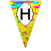 Farbspritze auf gelbem Hintergrund Wimpelkette (Zweite Fahne)