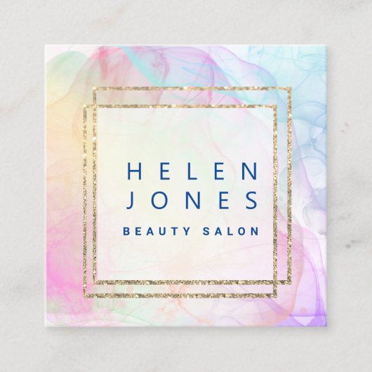 Farbspritze Quadratische Visitenkarte (Vorderseite)