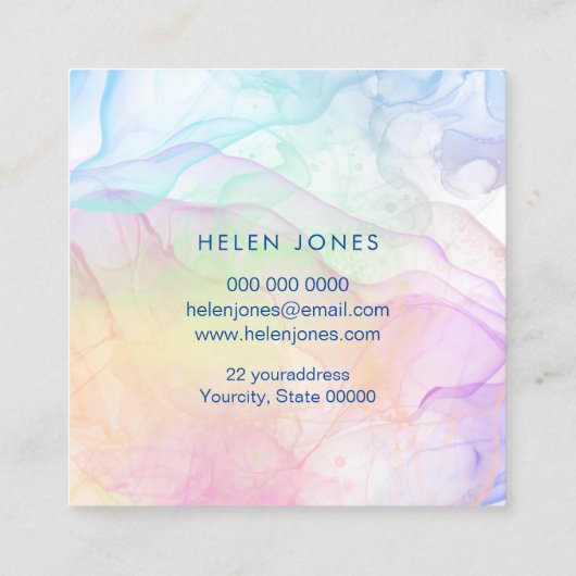 Farbspritze Quadratische Visitenkarte (Rückseite)