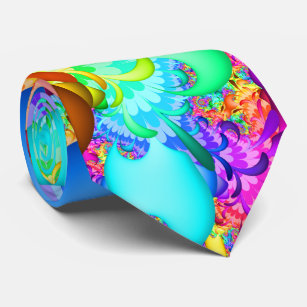 Farbspritzen-Fraktal doppelseitig Krawatte
