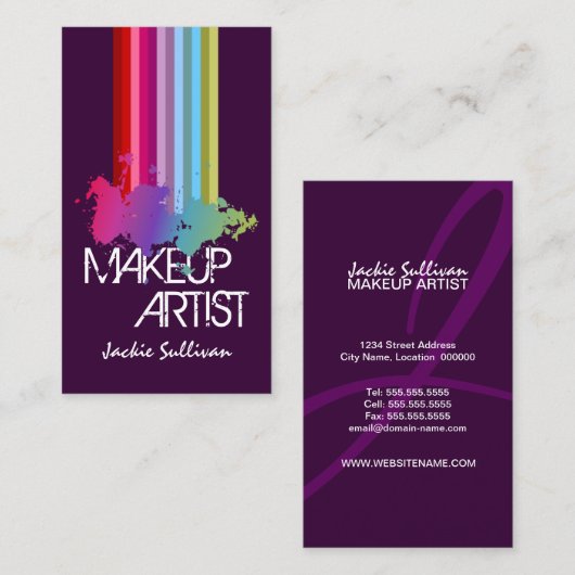 Farbspritzen-Maskenbildner Visitenkarte (Vorne/Hinten)