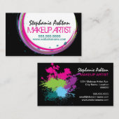 Farbspritzen-Strudel-Maskenbildner Visitenkarte (Vorne/Hinten)