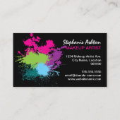 Farbspritzen-Strudel-Maskenbildner Visitenkarte (Rückseite)