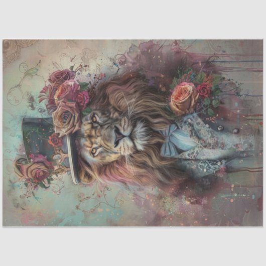 Farbspritzer-Löwe Seidenpapier (Vorderseite)