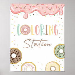 Farbstation Donut Pink Girl Geburtstagszeichen Poster