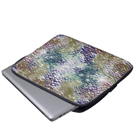 Farbsteine und Spritzer aus Hammerglas Laptopschutzhülle (Vorne Knopf)