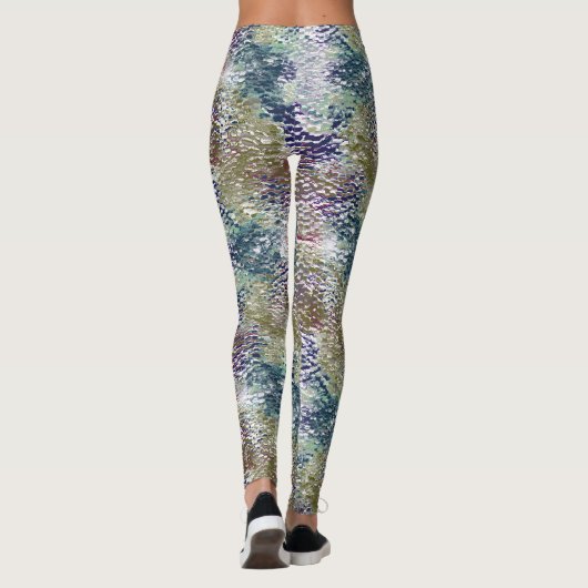 Farbsteine und Spritzer aus Hammerglas Leggings (Rückseite)