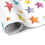 Farbsterne Geschenkpapier (Rolleneckpunkt)