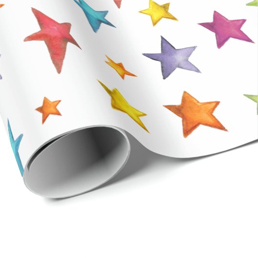 Farbsterne Geschenkpapier (Rolleneckpunkt)