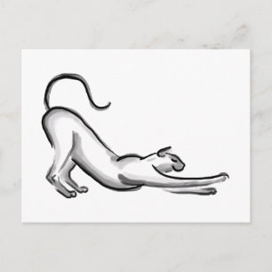 Farbstich Cat Brush Painting Postkarte