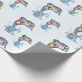 Farbstift-Delphine, die aus dem Wasser springen Geschenkpapier (Ecke)