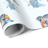 Farbstift-Delphine, die aus dem Wasser springen Geschenkpapier (Rolleneckpunkt)