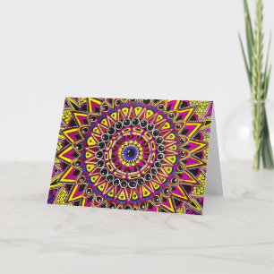 Farbstift Lila Gelb Mandala Glückwunsch Karte