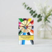 Farbstift-Tutor, gelbe Visitenkarte (Stehend Vorderseite)