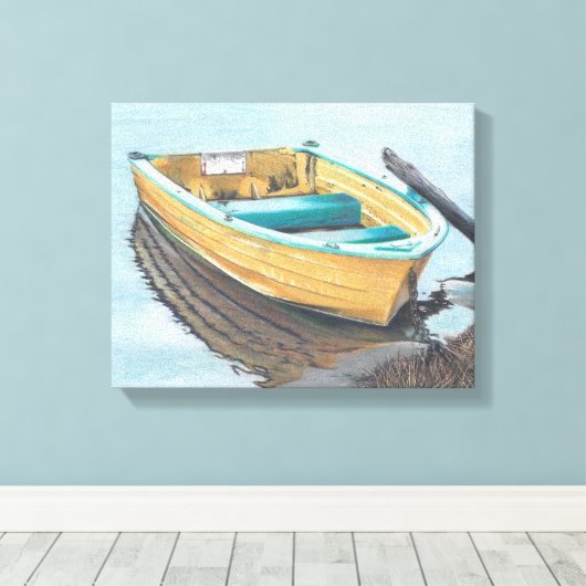 Farbstift Zeichnend Gelbboot Leinwanddruck (Insitu (Holzboden))