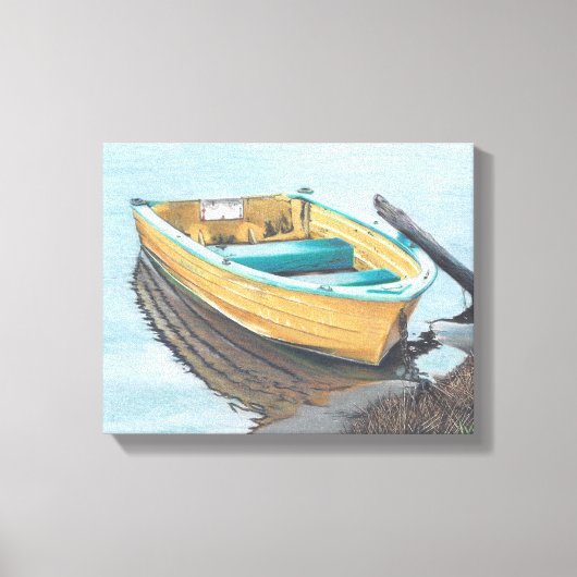 Farbstift Zeichnend Gelbboot Leinwanddruck (Vorderseite)