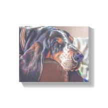 Farbstift zeichnend Hundehund auf Leinwand