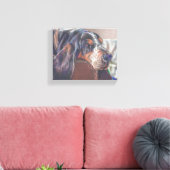 Farbstift zeichnend Hundehund auf Leinwand (Insitu (Wohnzimmer))