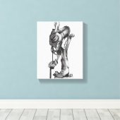 Farbstift zeichnend Leinwand (Insitu (Holzboden))