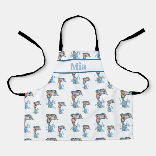 Farbstiftdolphinen-Muster für Kinder Schürze (Vorderseite)