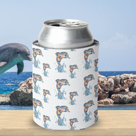 Farbstiftdolphinmuster Dosenkühler