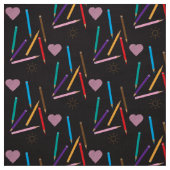 Farbstifte Doodle-Muster Schwarzes Gewebe Stoff (Muster)