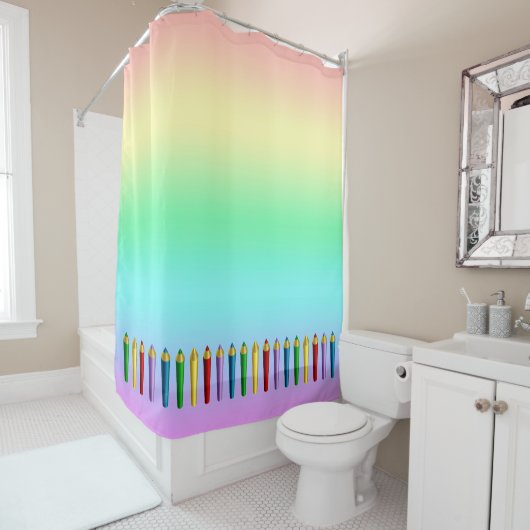 Farbstifte Duschvorhang (Beispiel)