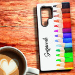 Farbstifte für Fun Name in Aquarellfarben Benutzer Samsung Galaxy Hülle<br><div class="desc">Dieses lustige Handy Gehäuse verfügt über eine Spalte mit Farbstiften in Aquarellfarben am rechten Rand. Personalisieren Sie das Textfeld mit einem Namen,  entfernen Sie den Text oder bearbeiten Sie ihn mithilfe des Entwurfstools,  um einen Schriftart auszuwählen.</div>