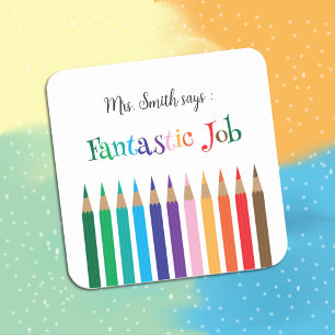 Farbstifte für Regenbogenfarben Aufkleber belohnen