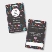 Farbstifte in Scatter Art Lehrer ID Foto Abzeichen Ausweis (Vorder- & Rückseite)