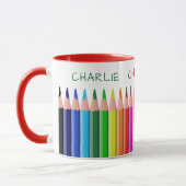 Farbstifte individuelle Name Tasse für Kinder (Links)